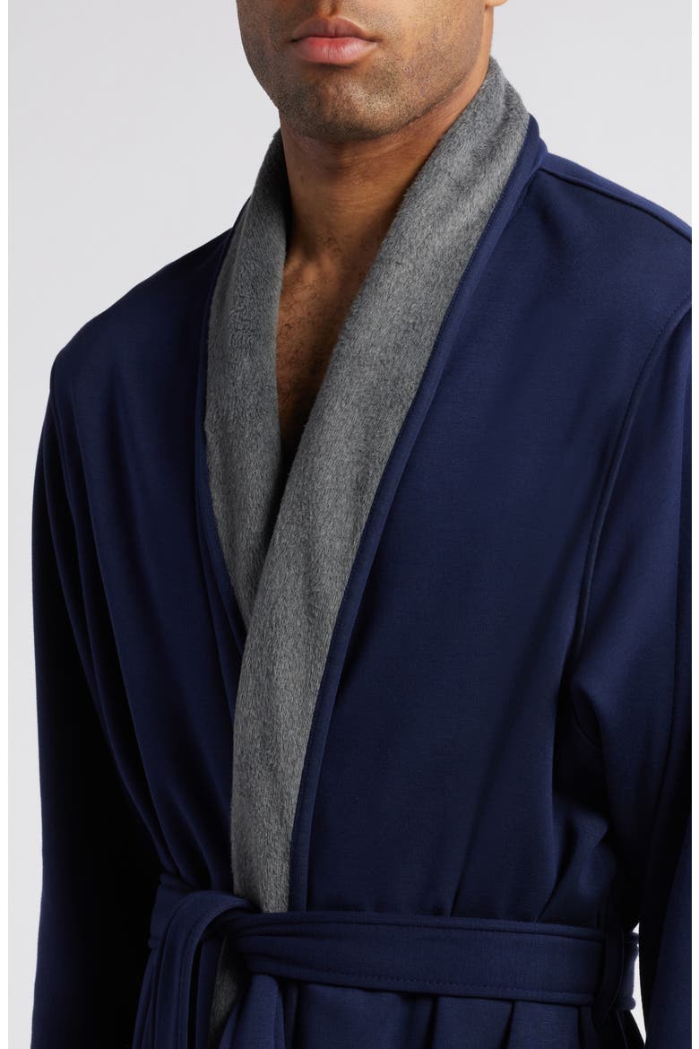 Essential Fleece Lined Robe, Alternate, color, NAVY PEACOAT