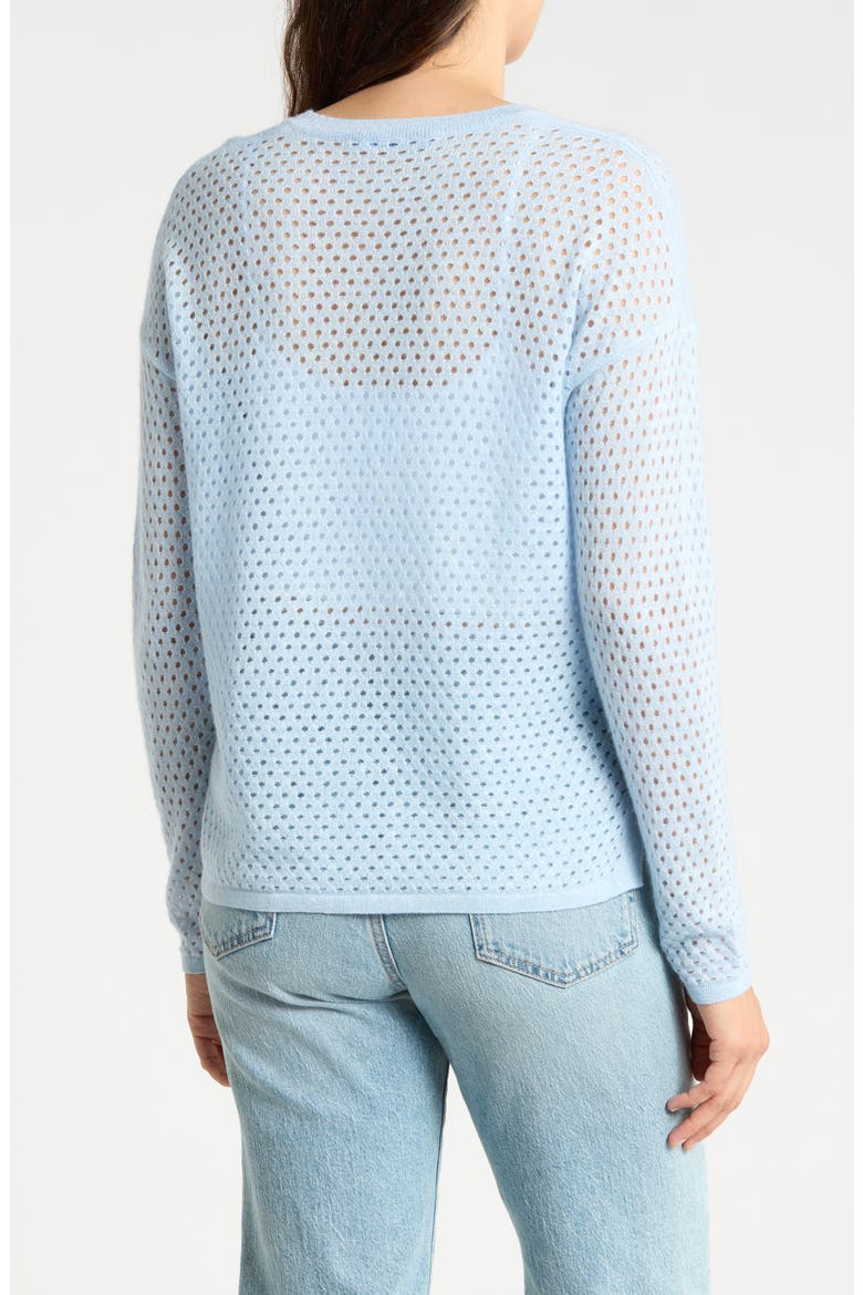 Philomena Open Knit Sweater, Alternate, color, SOFT BLUE