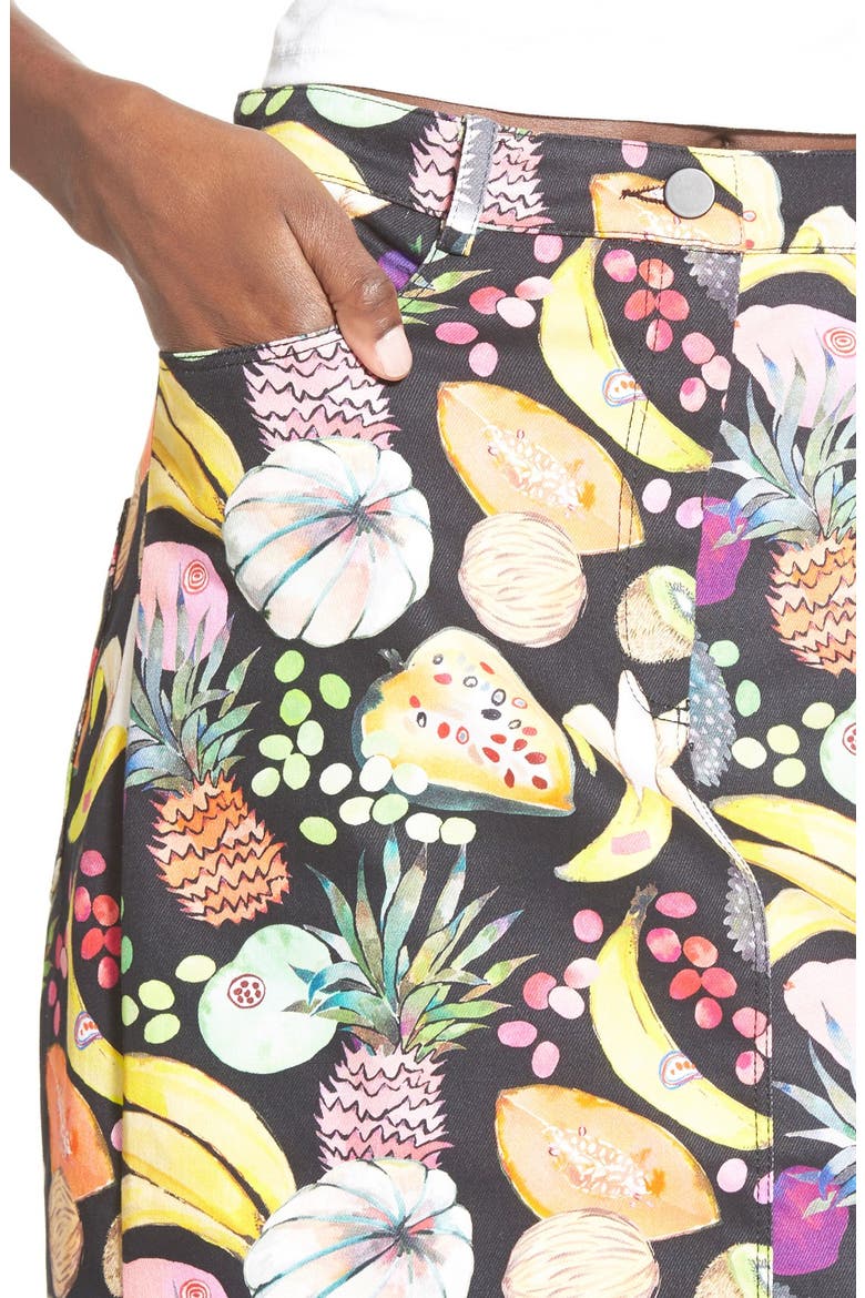 'Hilary' Denim Pencil Skirt, Alternate, color, TUTTI FRUTTI BLACK