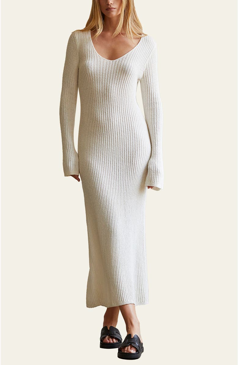CRESCENT Textured Rib Knit Maxi Dress, Main, color,