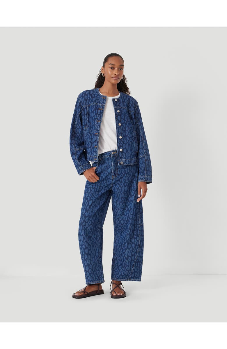 Hush Velma Leopard Print Denim Jacket, Alternate, color, Laser Leopard Print Mid Blue