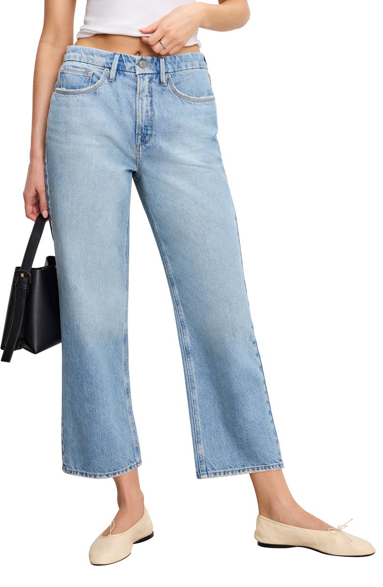 Good American Good '90s Crop Relaxed Jeans, Main, color, Indigo964