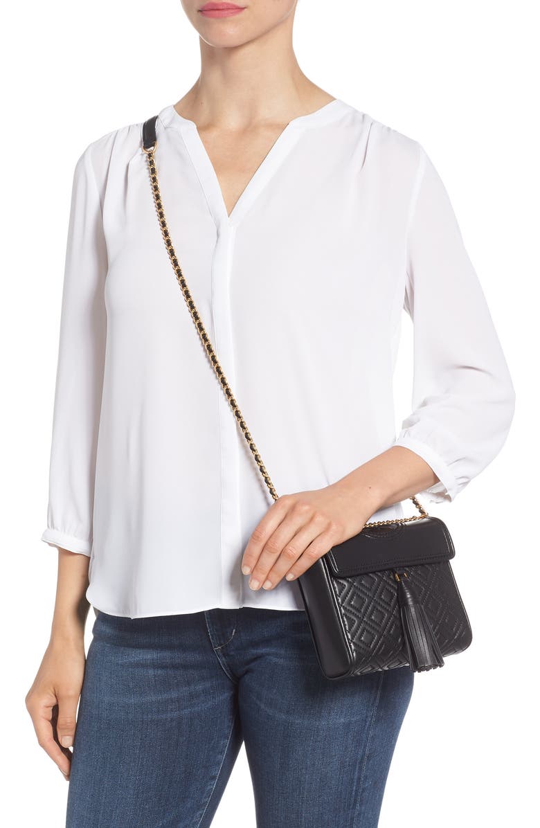 Tory Burch Fleming Quilted Leather Crossbody Bag, Alternate, color,
