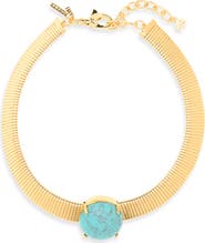 Lele Sadoughi Stone Set Snake Chain Necklace