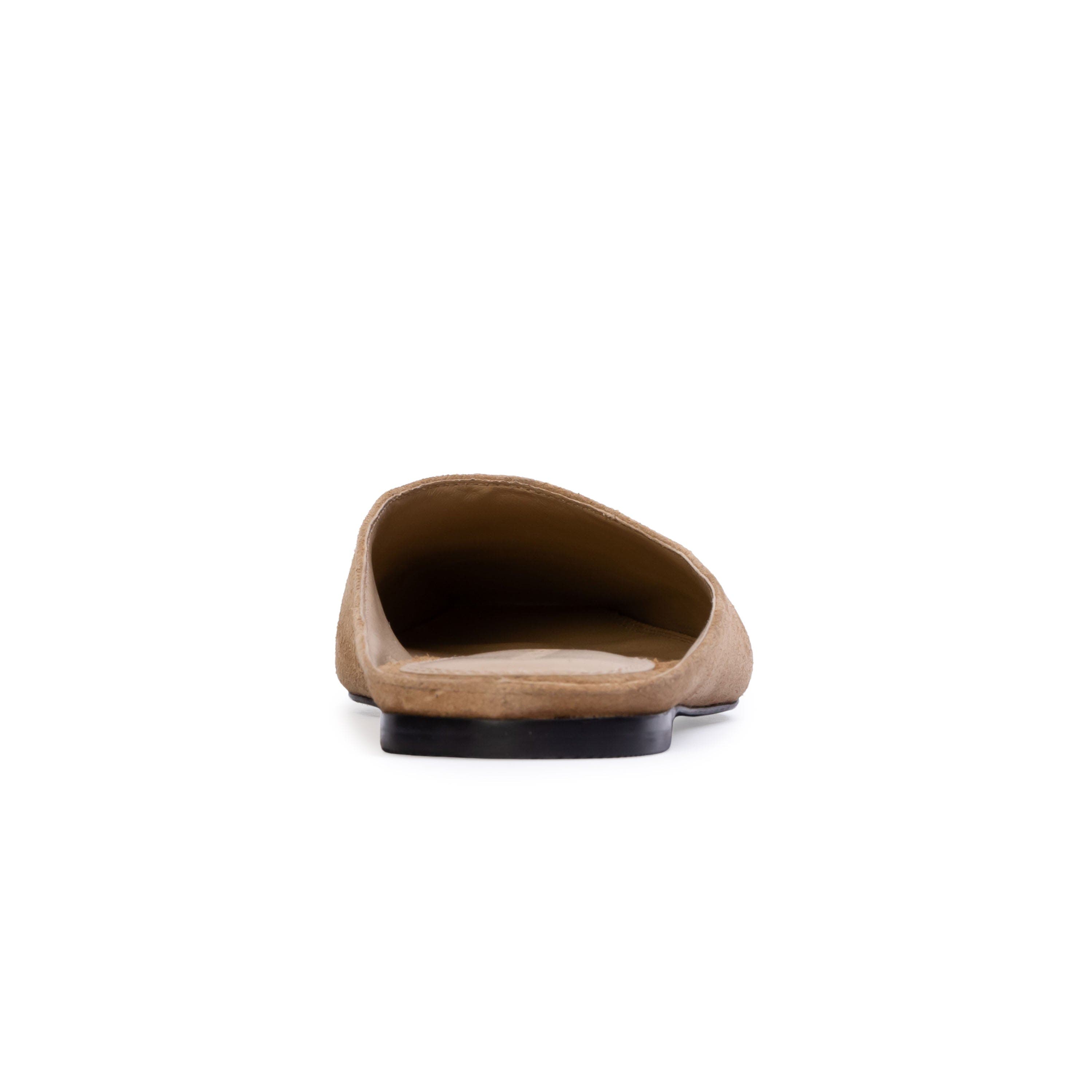Lucia Suede Backless Ballerina, Alternate, color, Latte Suede
