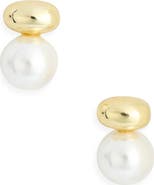 ARGENTO VIVO Freshwater Pearl Oval Pebble Stud Earrings