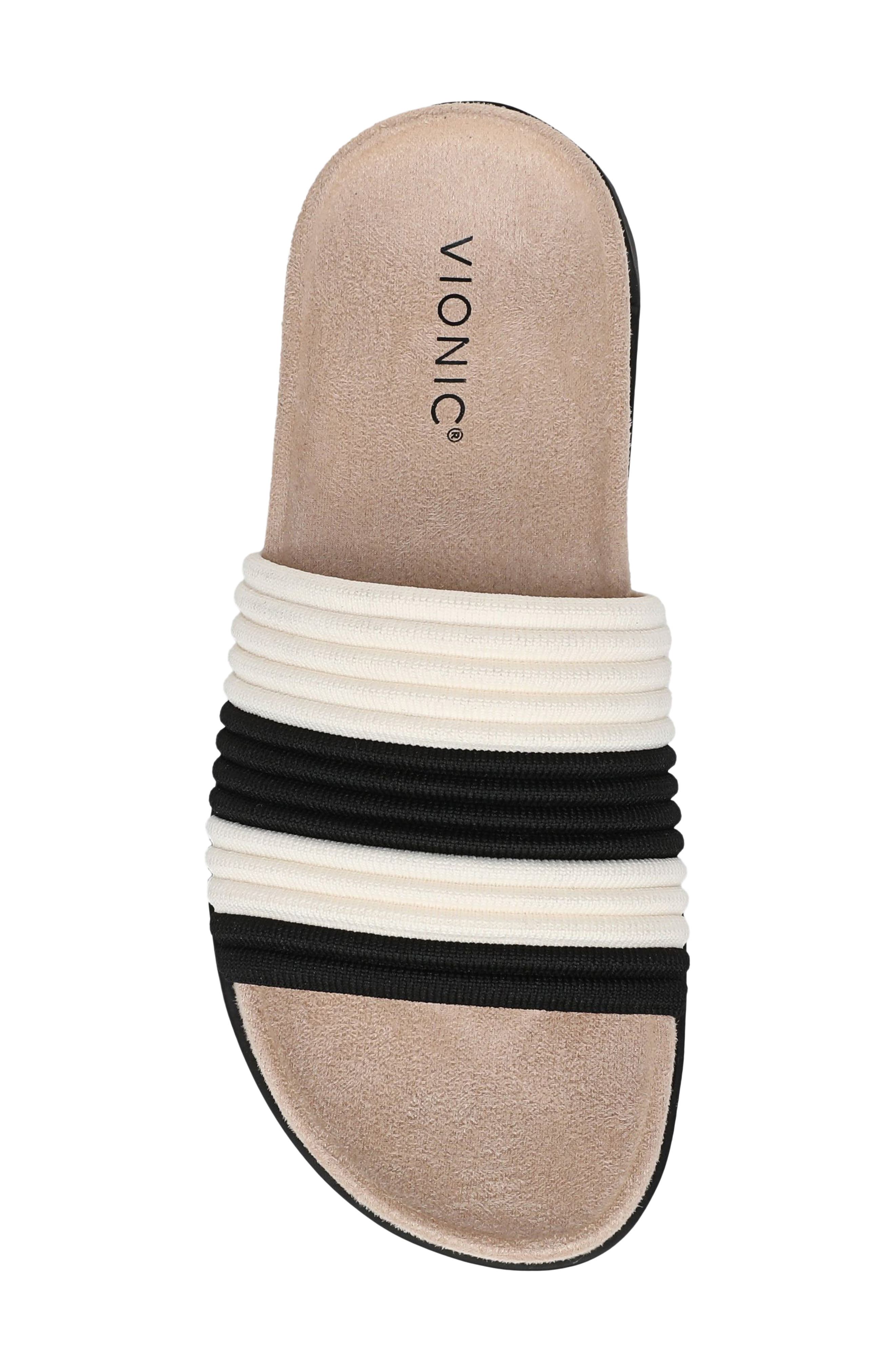 Evie Slide Sandal, Alternate, color, BLACK/ IVORY