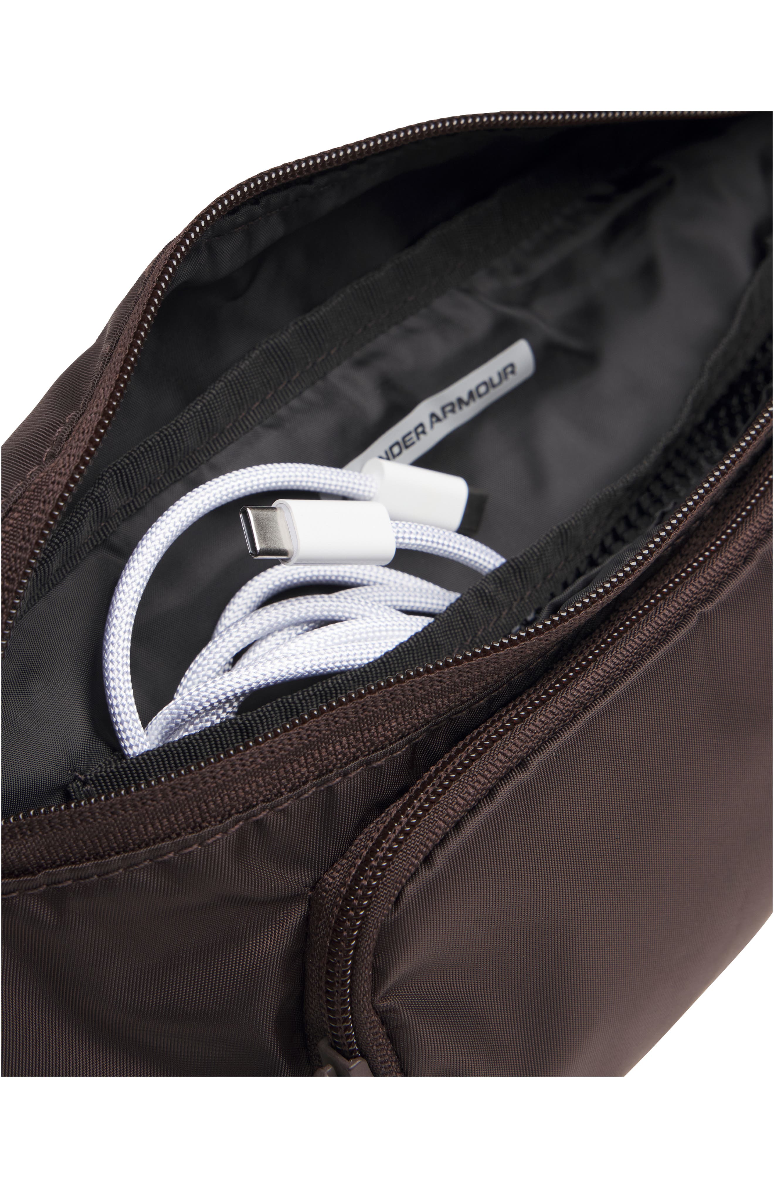 Under Armour Studio Water Repellent Crossbody Bag, Alternate, color, Kona Brown / / Black