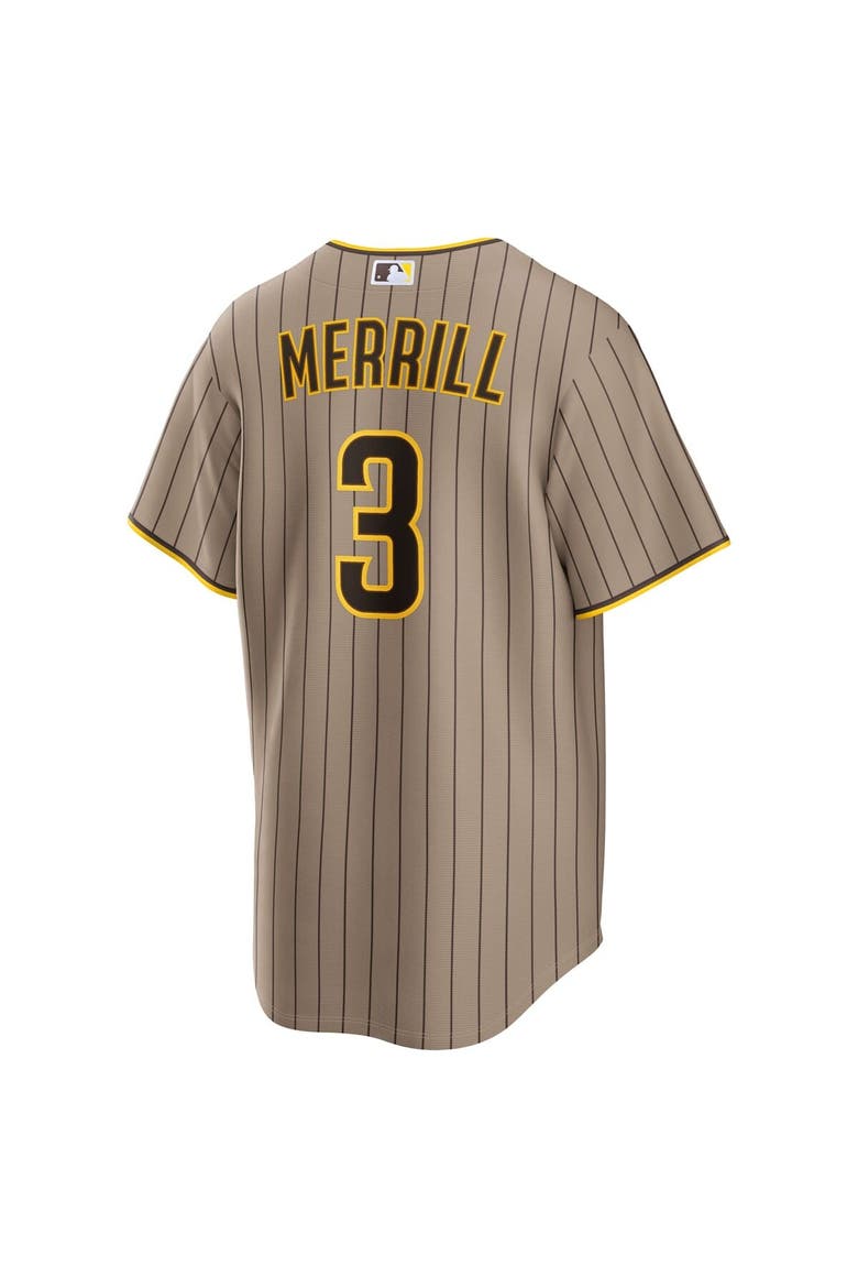 Men's Nike Jackson Merrill Sand San Diego Padres Alternate Replica Jersey, Alternate, color, Khaki