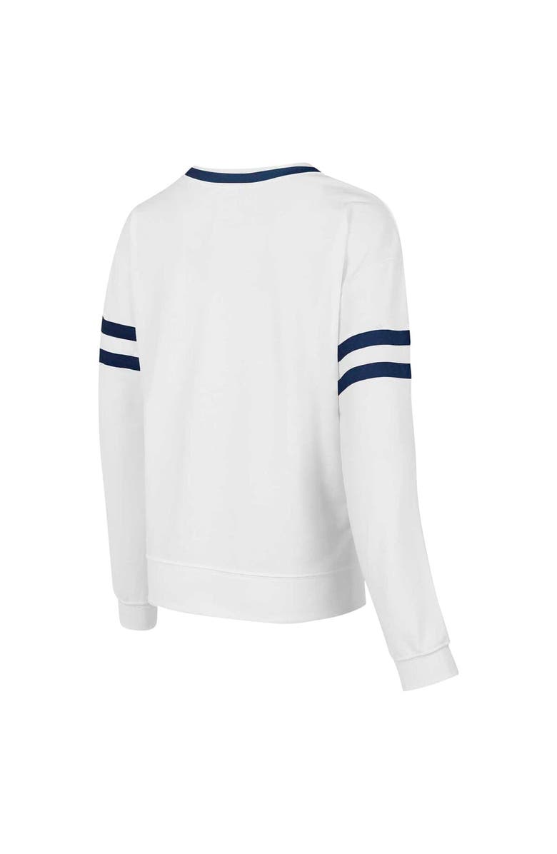 CONCEPTS SPORT Women's Concepts Sport White Auburn Tigers Borough French Terry Arch Over Long Sleeve T-Shirt, Alternate, color, White