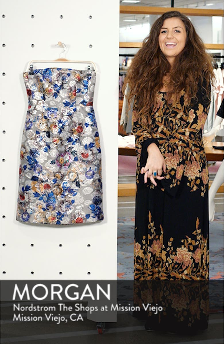Collection Floral Jacquard Strapless Dress, sales video thumbnail