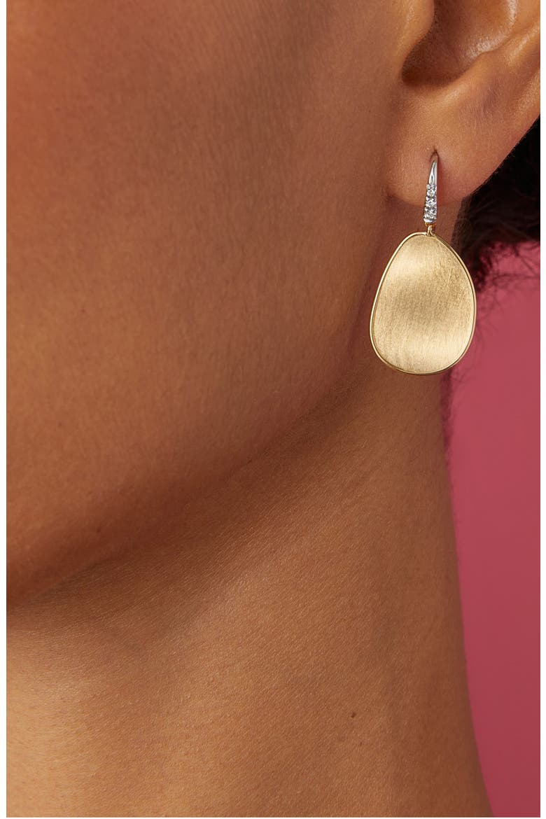 Lunaria 18K White Gold & Diamond Medium Drop Earrings, Alternate, color, 18K YELLOW GOLD