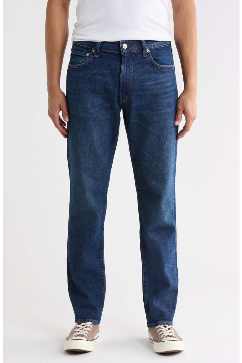Elijah Relaxed Straight Leg Jeans, Main, color, DARK INDIGO