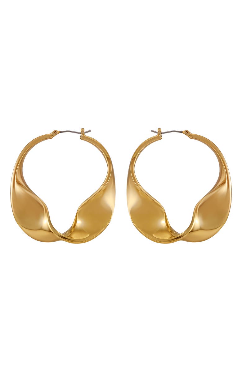 Vince Camuto Tapered Twist Hoop Earrings, Alternate, color, Gold Tone
