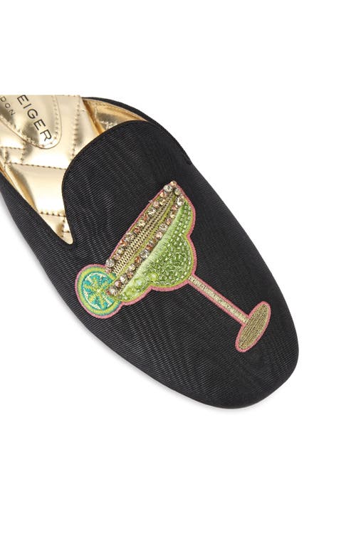 Kurt Geiger London Cocktail & Pepper Embroidered Mules In Black