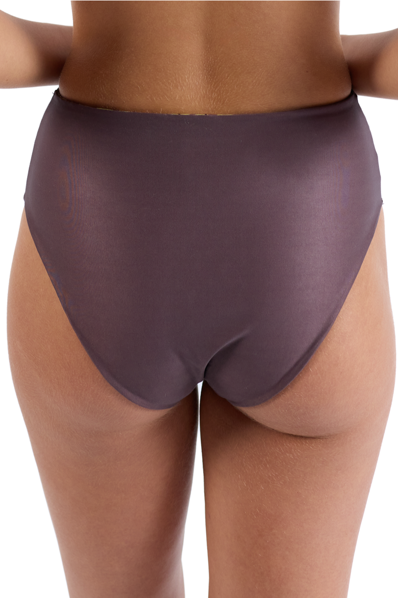 The Africa - High Waist Bikini Bottom Reversible, Alternate, color, Brown