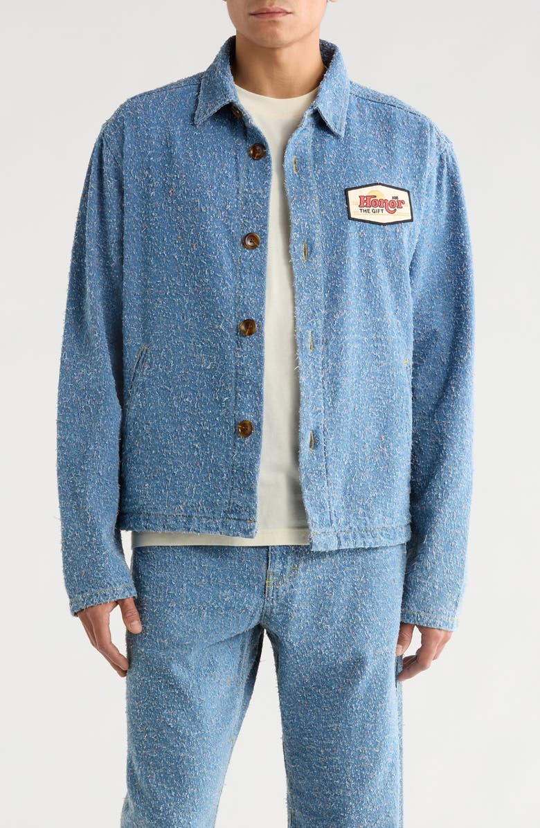 HONOR THE GIFT Textured Denim Jacket, Main, color, Indigo