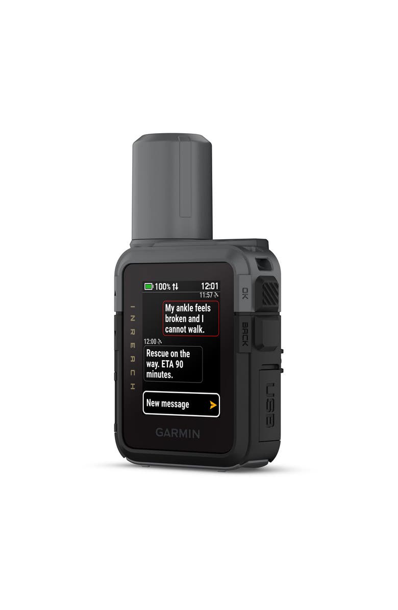 Garmin inReach Mini 3 Compact Satellite Communicator 1.9" Outdoor GPS with Worldwide Maps and Built-In Bluetooth - Black, Alternate, color, Black