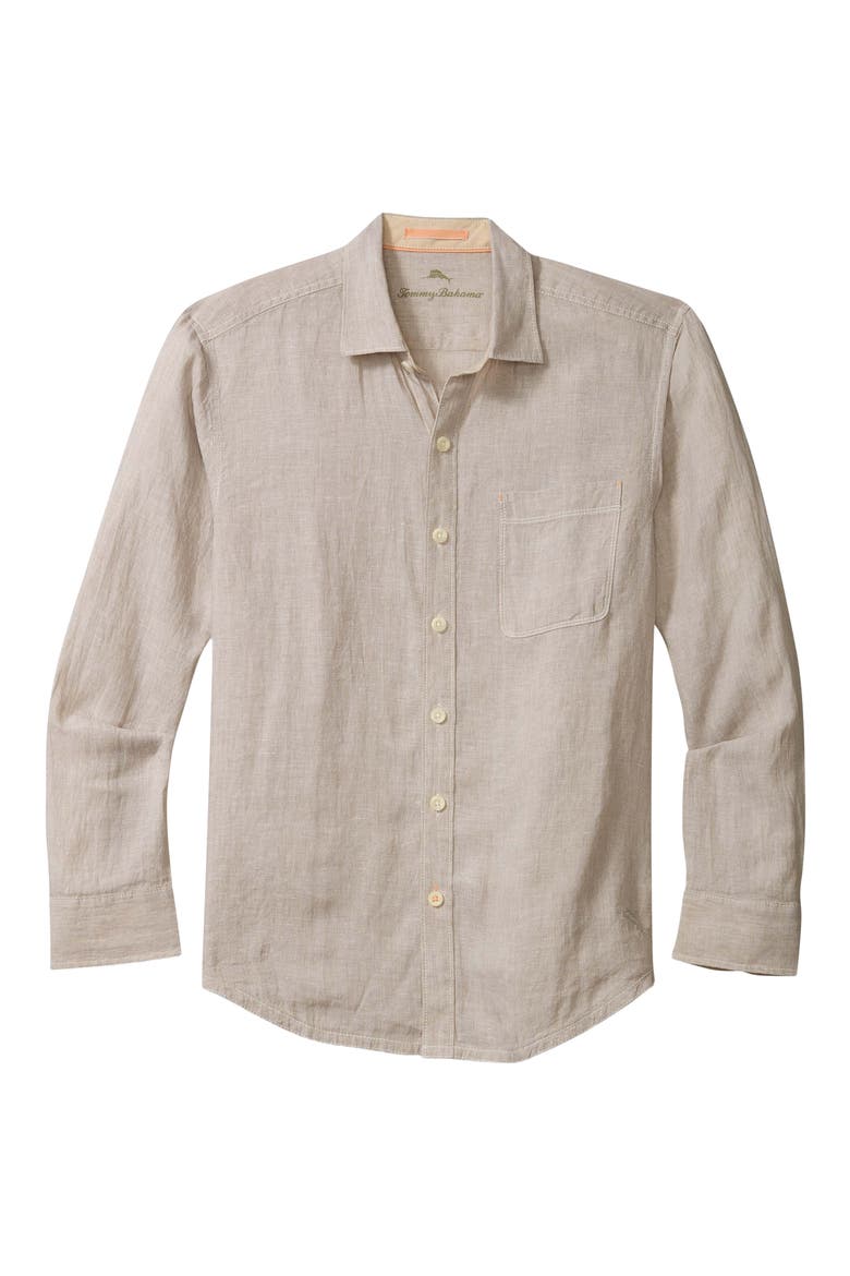 Paradise Breezer Linen Button-Up Shirt, Alternate, color, NATURAL