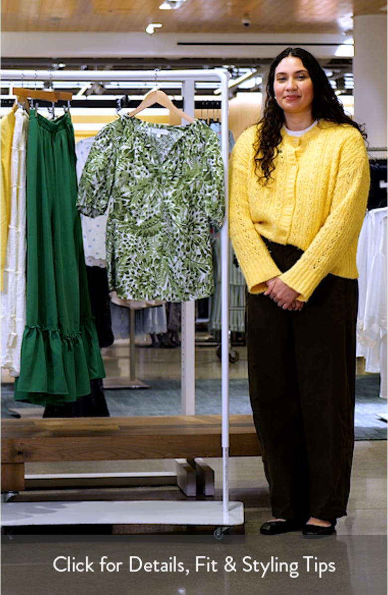 Irenan Leaf Gily Puff Sleeve Cotton Top, sales video thumbnail