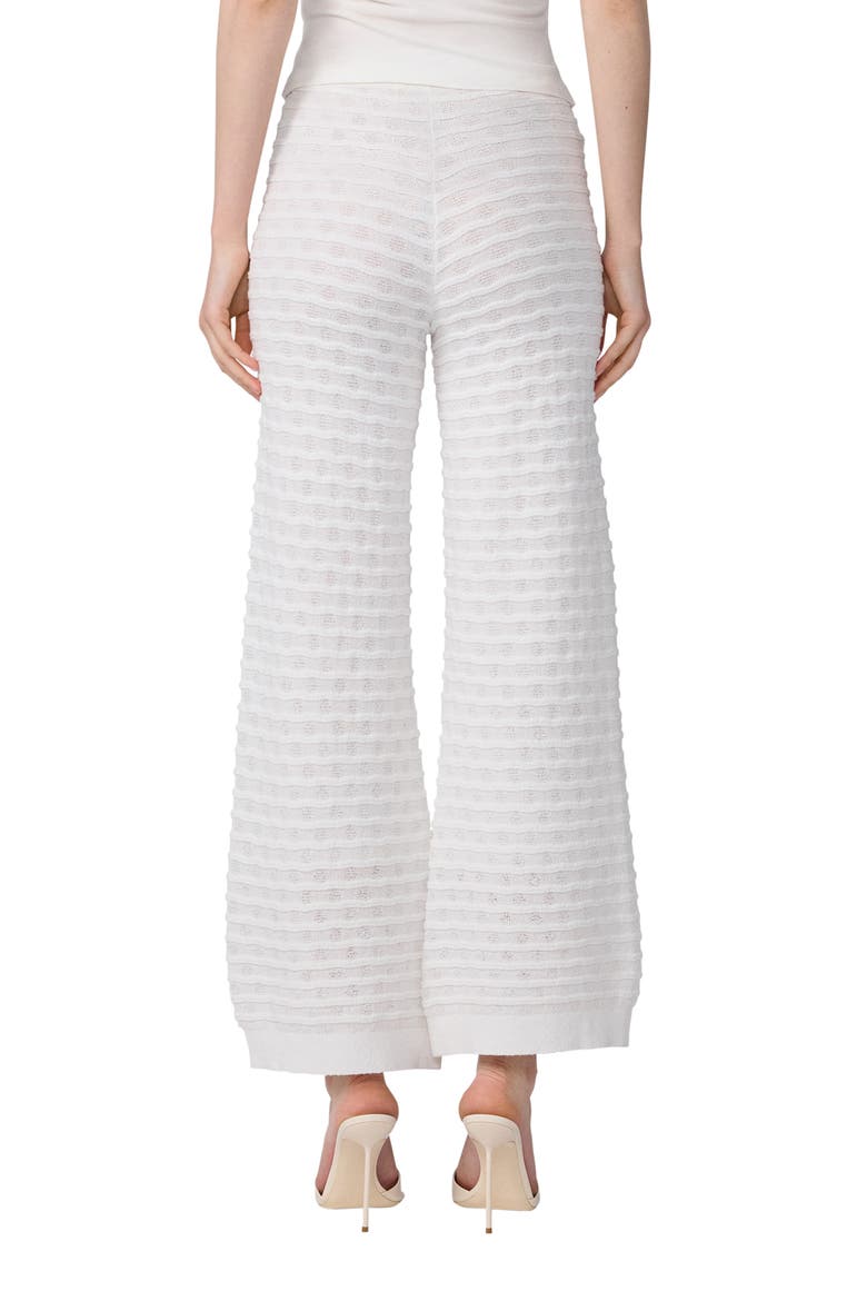 Barbara Mixed Stitch Cotton Blend Knit Pants, Alternate, color, WHITE