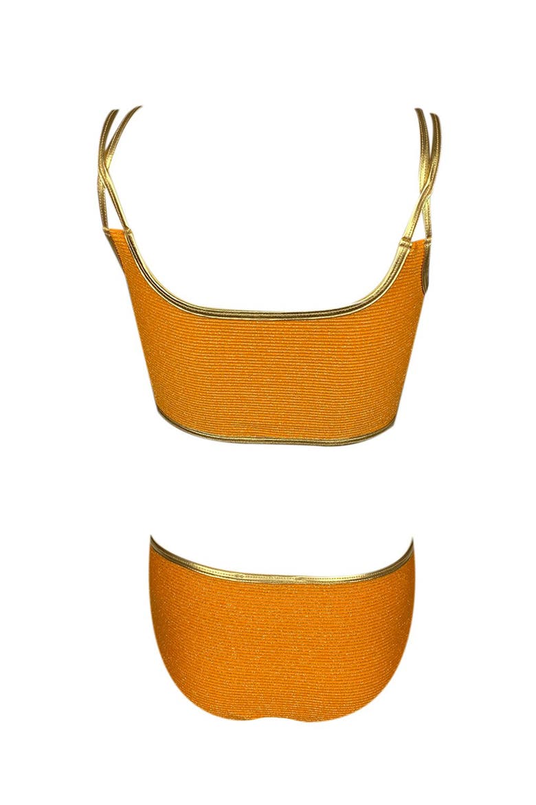 Kids' Cross Straps Two-Piece Bikini, Alternate, color, Orange