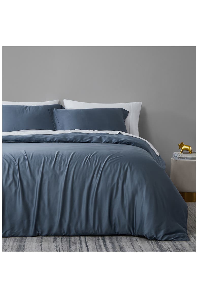 Premium Luxury Viscose Duvet Cover Set, Main, color, BLUE