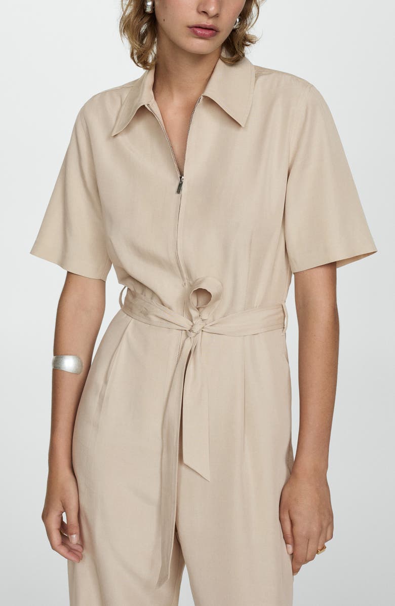 MANGO Belted Utility Jumpsuit, Alternate, color,