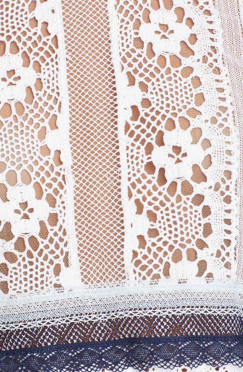 Love Sam Scarlet Lace Crop Top, Alternate, color, 