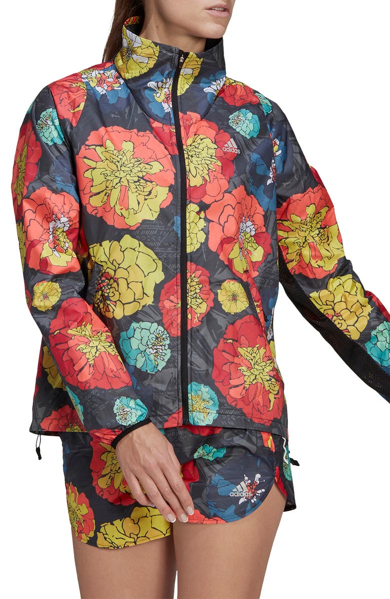 adidas Run Fast Flower Running Jacket, Main, color,