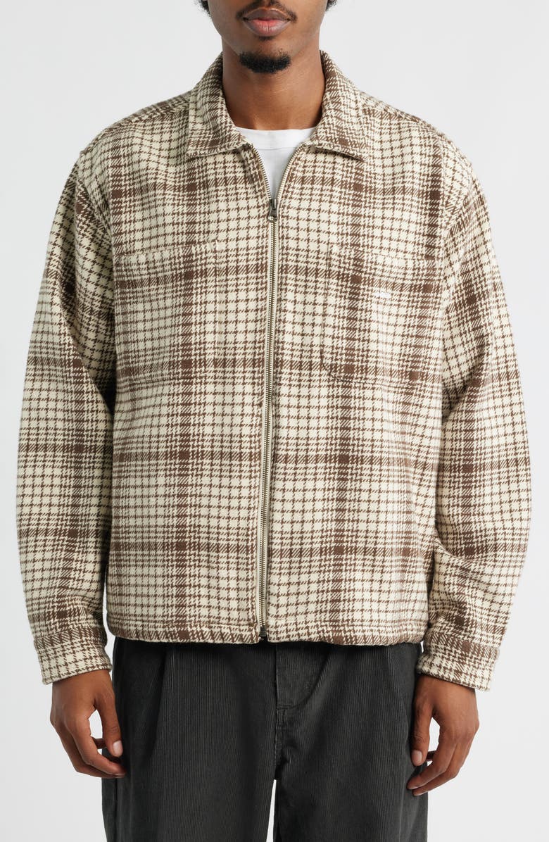 Obey Parker Cotton Zip-Up Shirt Jacket, Alternate, color, Unbleached Multi