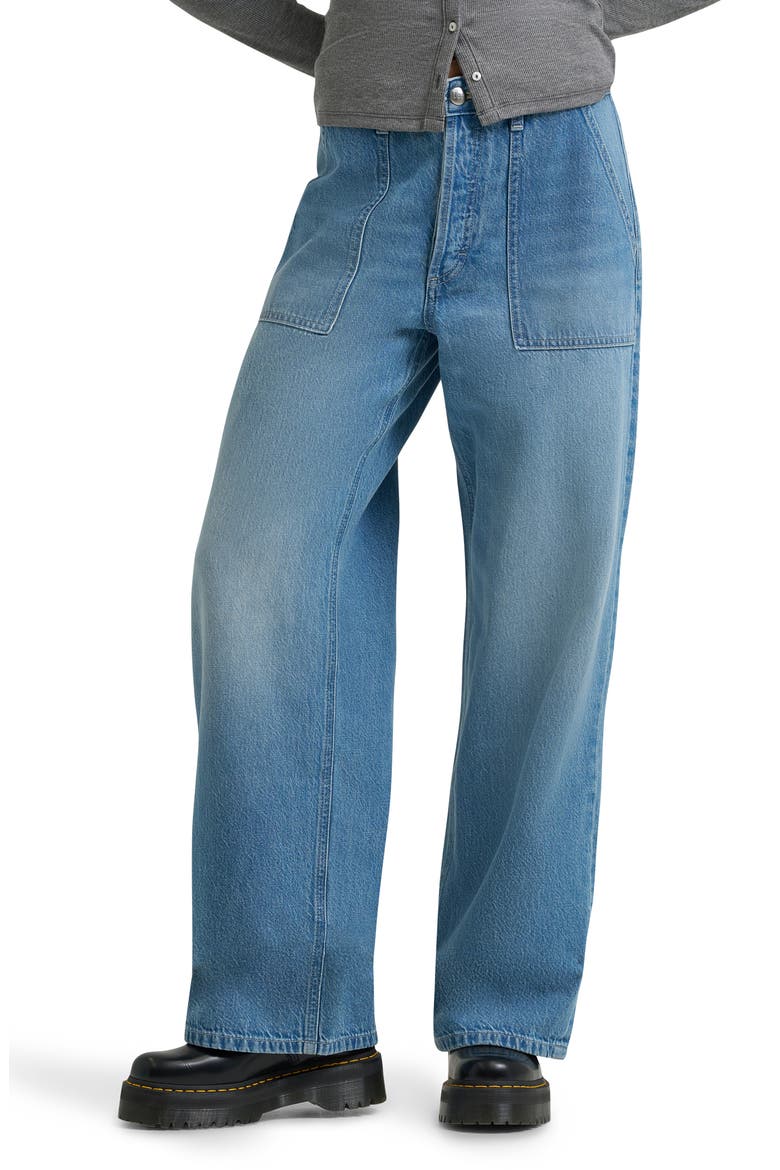 Patch Pocket Slouchy Cotton & Linen Jeans, Main, color, ON THE HOUSE