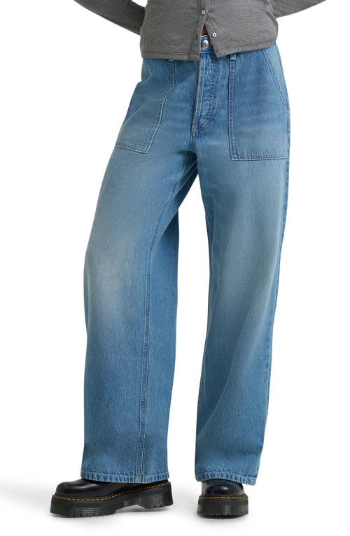 Lee Patch Pocket Slouchy Cotton & Linen Jeans In Blue