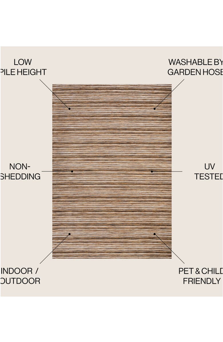 JONATHAN Y Finn Modern Farmhouse Pinstripe Indoor/Outdoor Area Rug, Alternate, color, Natural/Brown