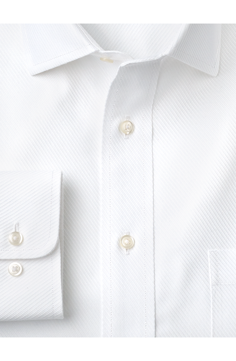 Paul Fredrick Slim Fit Non-iron Cotton Twill Spread Collar Dress Shirt, Alternate, color, White