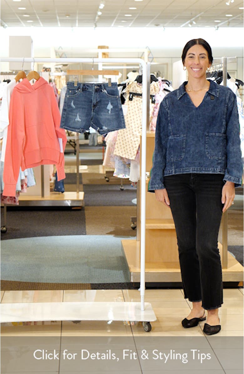 Kids' Distressed Stretch Denim Shorts, sales video thumbnail