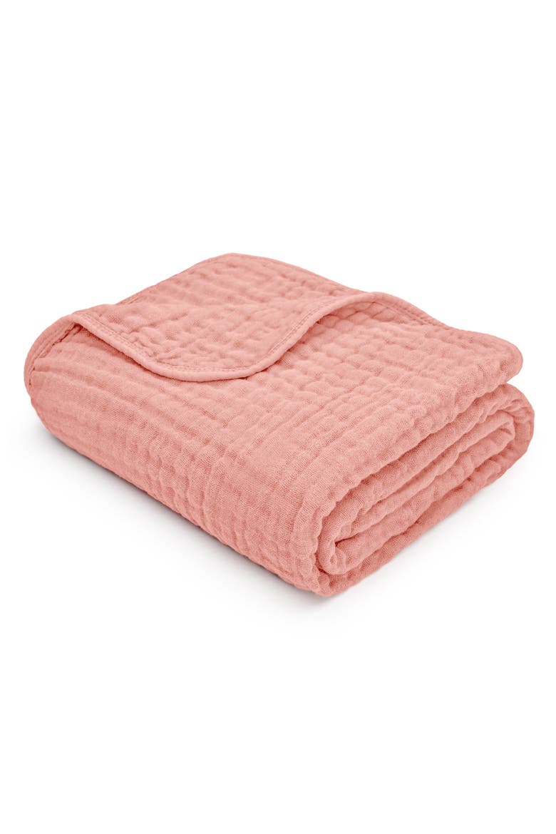 Baby Muslin Blanket, Main, color, Bold Blush