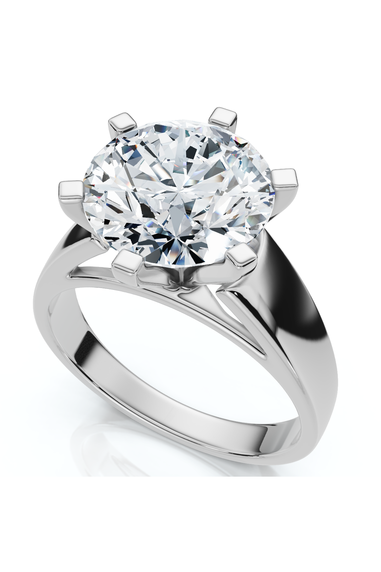 Certified 3 Ct Diamond Solitaire Engagement Cigar Ring 14k Gold Lab Grown, Alternate, color, 14k White Gold