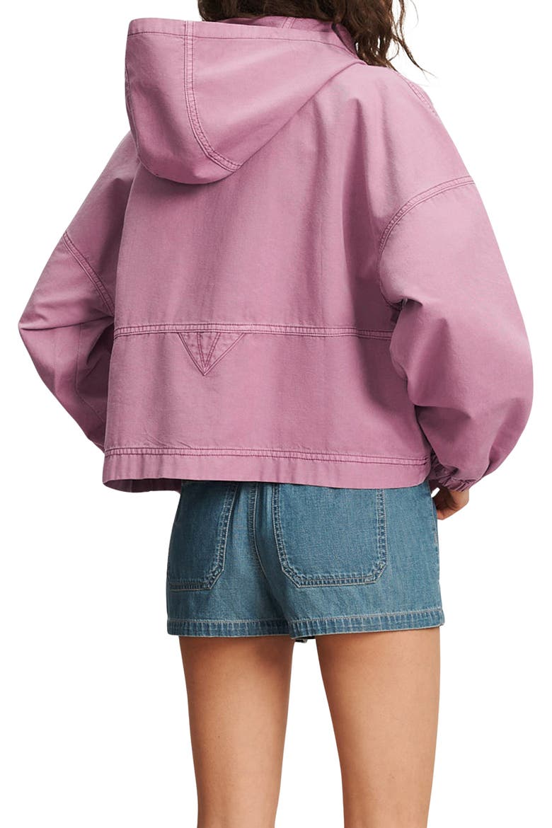 Cunningham Half Snap Cotton Hoodie, Alternate, color, ORCHID HAZE