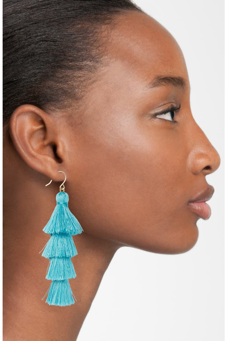 Gabriela Fringe Earrings, Alternate, color, TURQUOISE