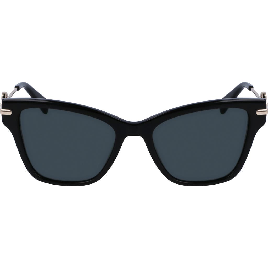 Longchamp Medallion 52mm Modified Rectangular Sunglasses In Black