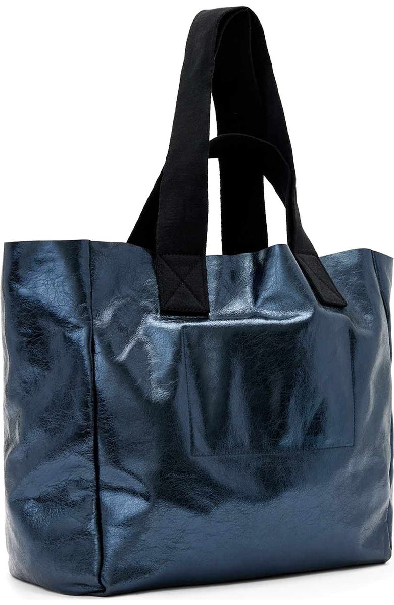 AllSaints Izzy Leather Tote, Alternate, color, Ink Blue
