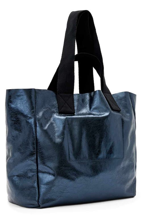 Allsaints Izzy Leather Tote In Blue