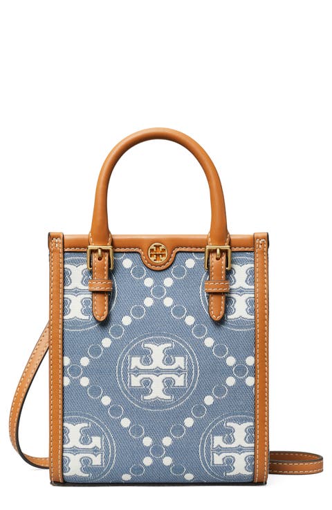 Mini T Monogram North/South Denim Tote