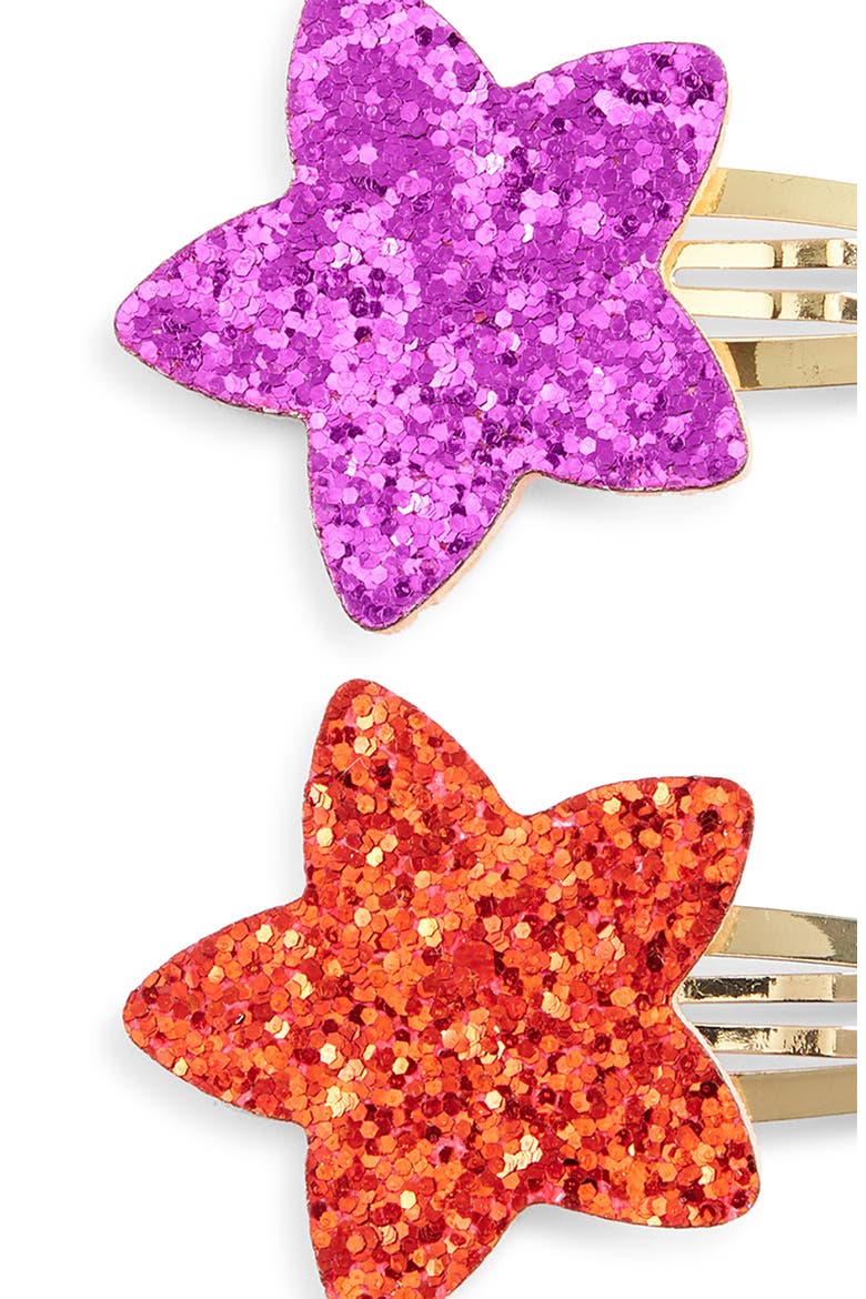 2-Pack Star Hair Clips Set, Alternate, color, PURPLE/ RED