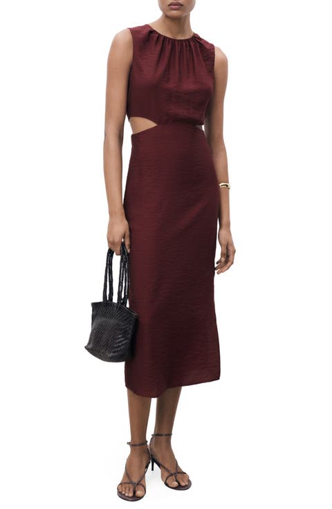 Side Cutout Sleeveless Midi Dress (Regular & Plus)