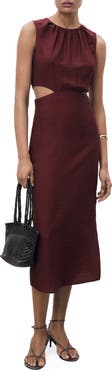 MANGO Side Cutout Sleeveless Midi Dress
