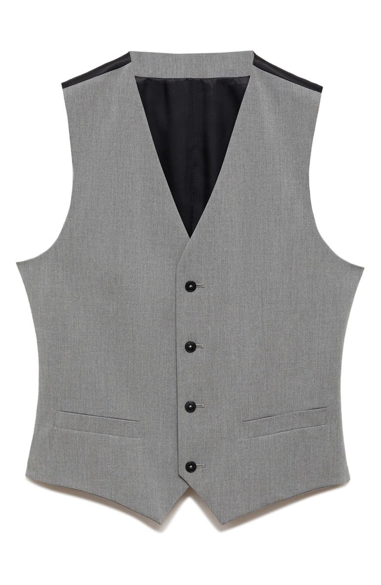 MANGO Paris Superslim Fit Stretch Suit Vest, Alternate, color, Grey