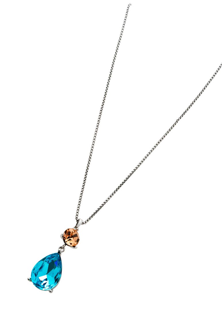 Tearsa Crystal Teardrop Pendant Necklace, Alternate, color, METALLIC SILVER