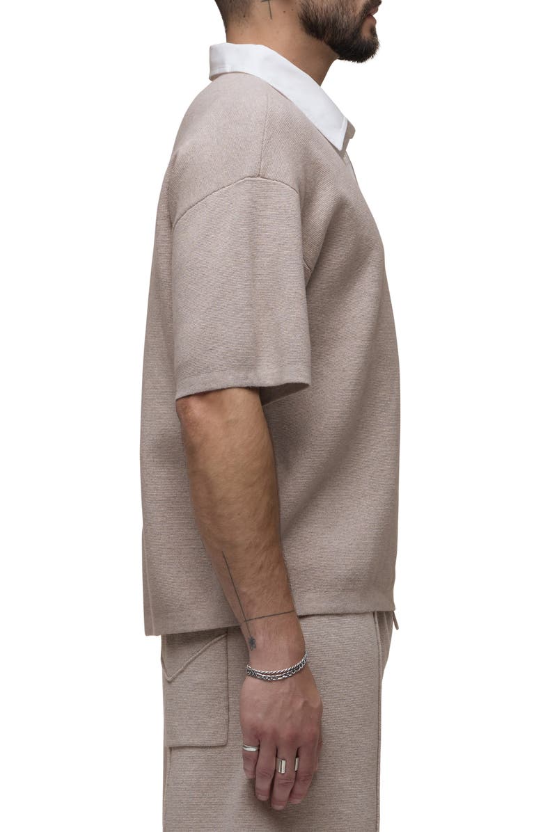 Hudson Jeans Contrast Collar Cotton & Cashmere Polo, Alternate, color, Florence